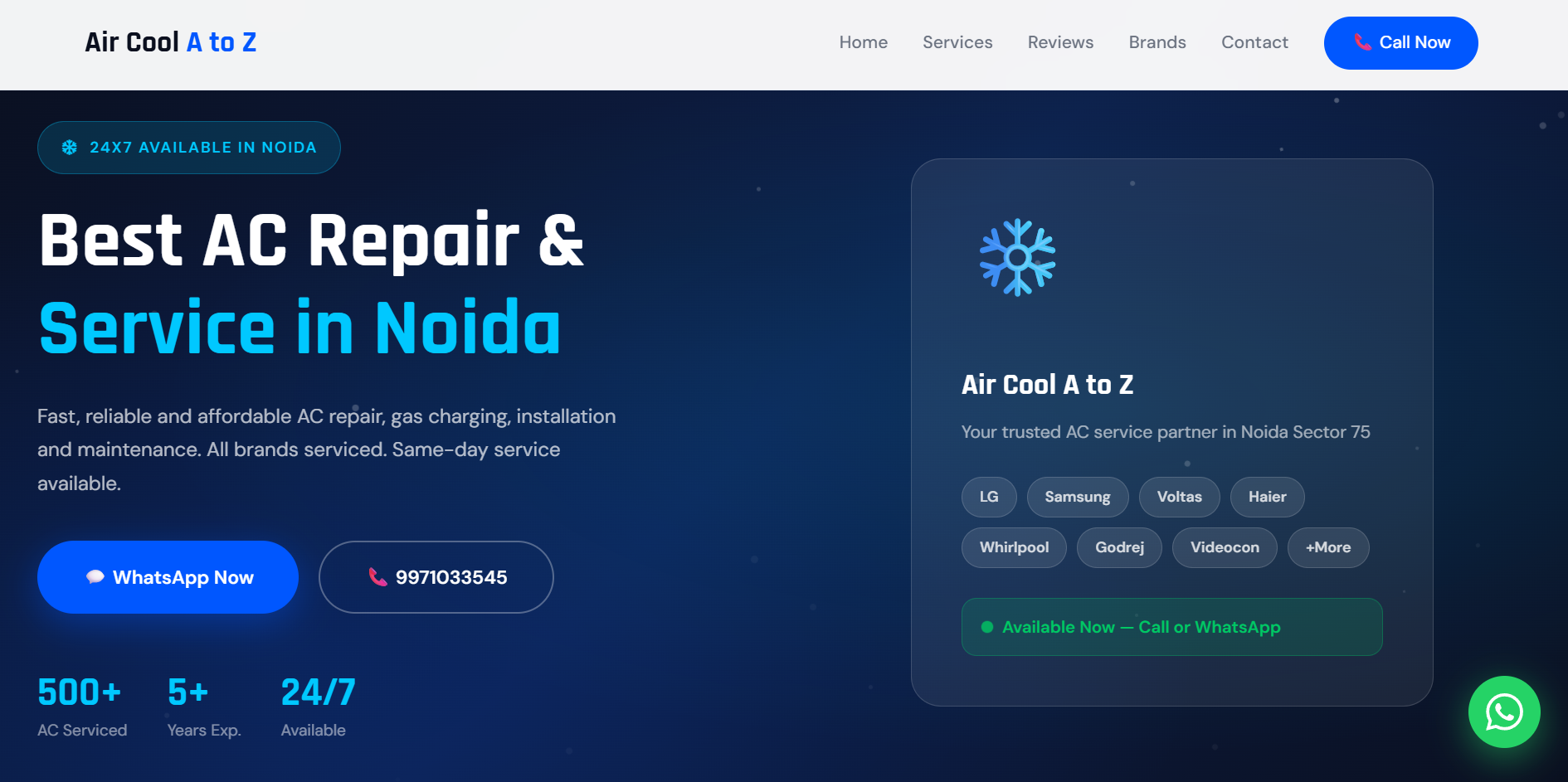 Air Cool AC Repair Service Website Noida