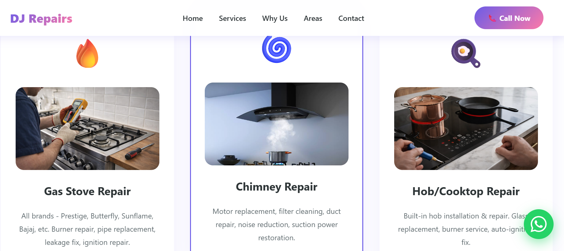 Gas Stove Repair Service Website