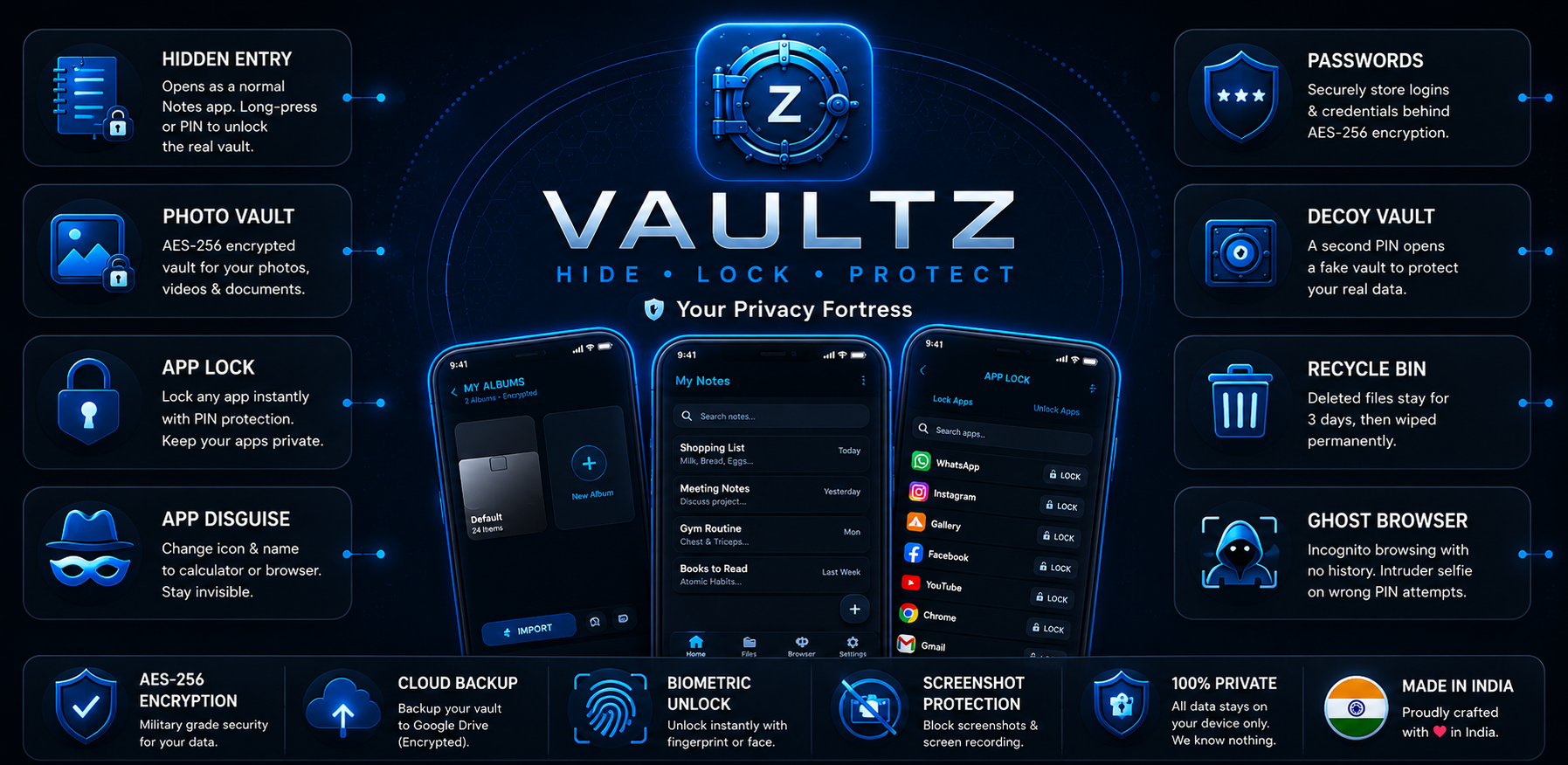 VaultZ Privacy Vault App